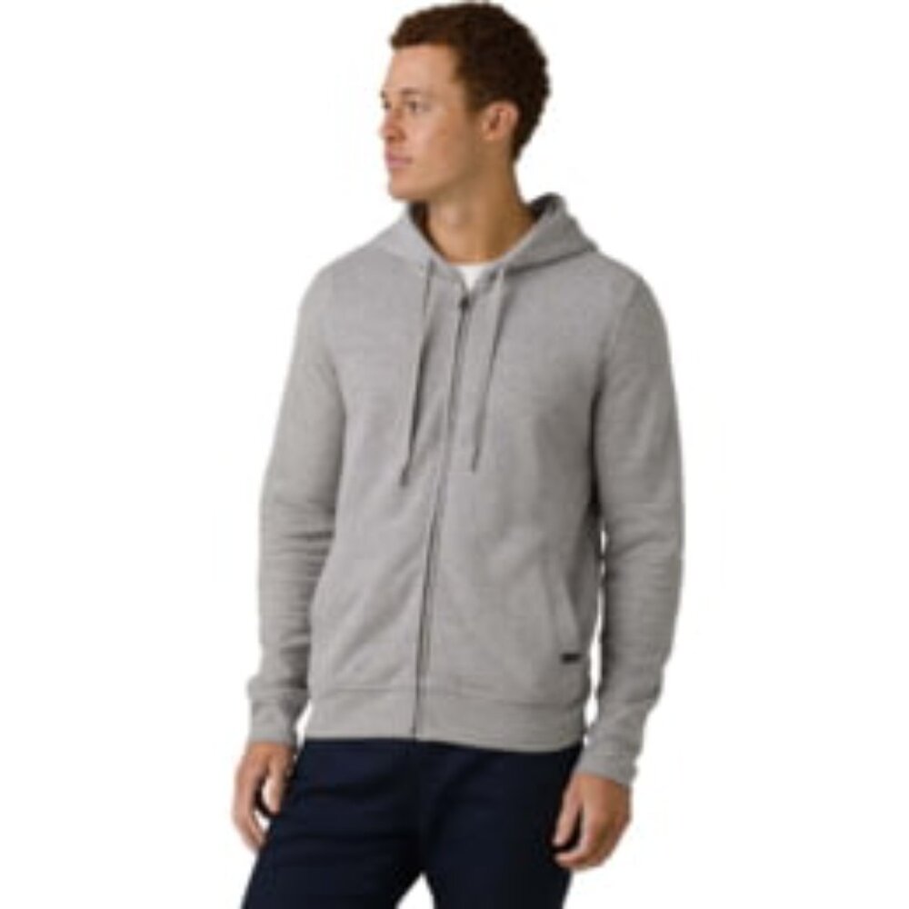Prana Men's Gray Heather Long Sleeve Casual Full Zip Hoodie Size Medium